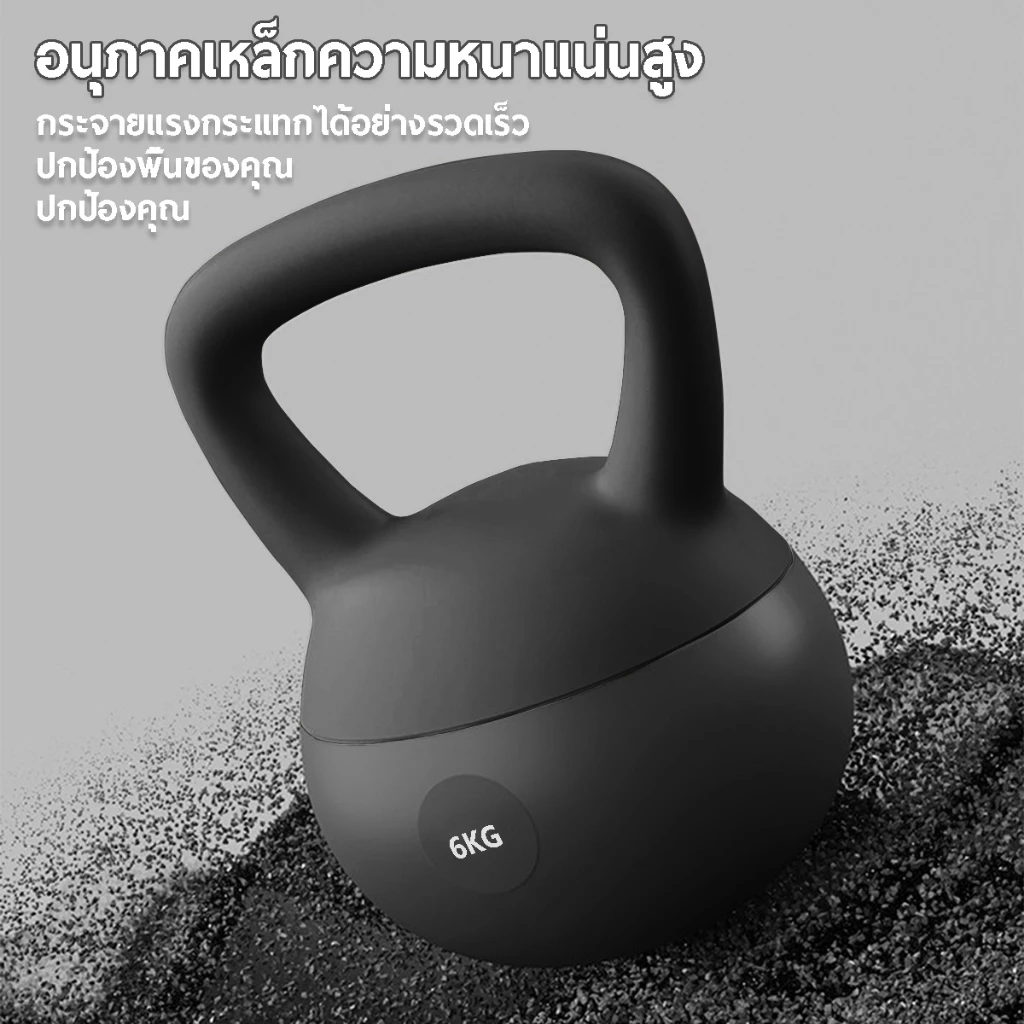 Kettlebell เคตเทิลเบลล์แบบนุ่ม วัสดุพีวีซี 4kg/6kg/8kg/10kg สีสันหลากหลาย เวทเทรนนิ่ง ใช้ได้ทุกระดับการออกกำลังกาย thumbnail 3