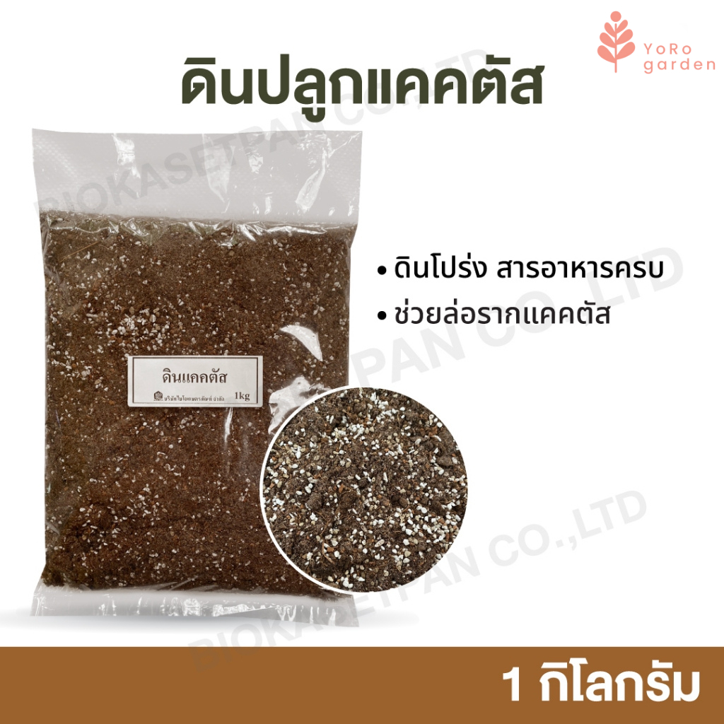 ดินปลูก Cactus soil mix 1 kg สารอาหารครบ ช่วยล่อรากแคคตัส