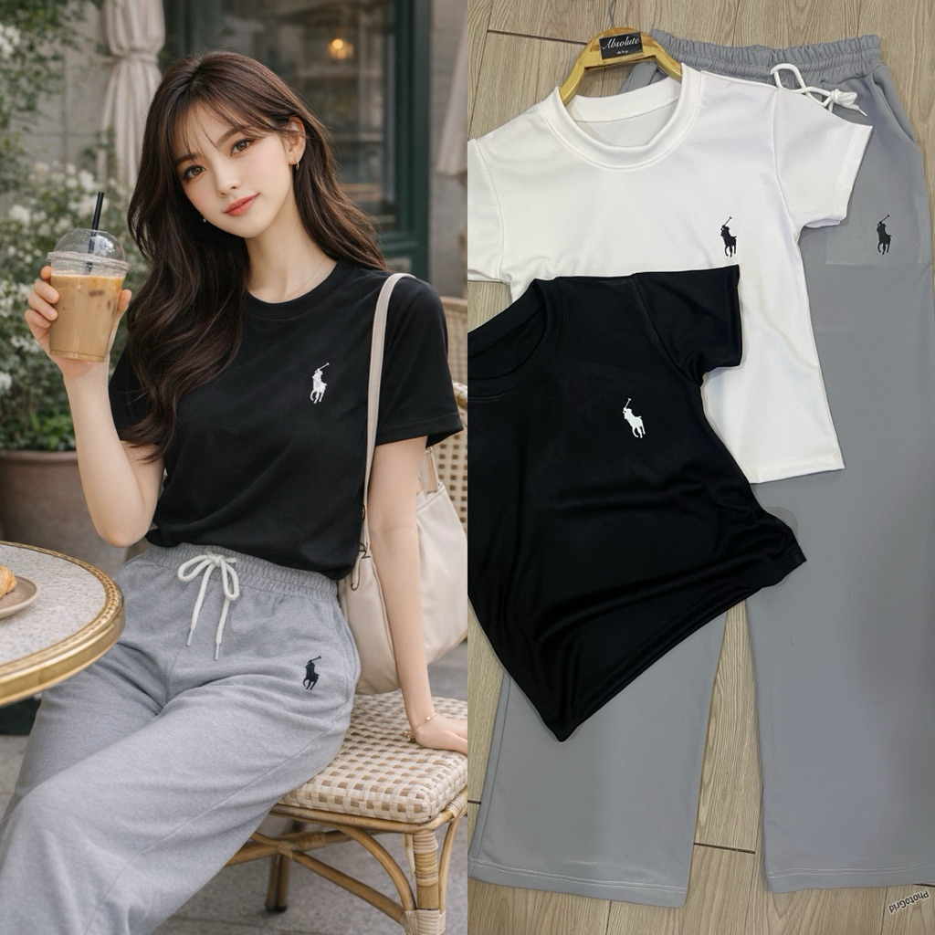 [พร้อมส่ง] เซ็ต2ชิ้น เสื้องานม้า + กางเกงขายาว ใส่ได้ทั้งชุด งานจริง