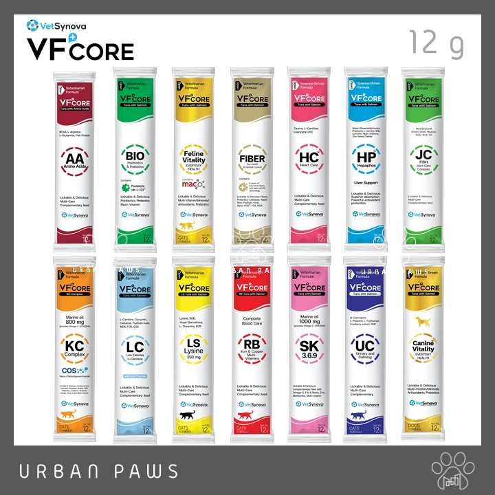 VFcore – อาหารเสริมสัตว์เลี้ยง วิตามินแมวเลีย หมาเลีย 12 g/ซอง