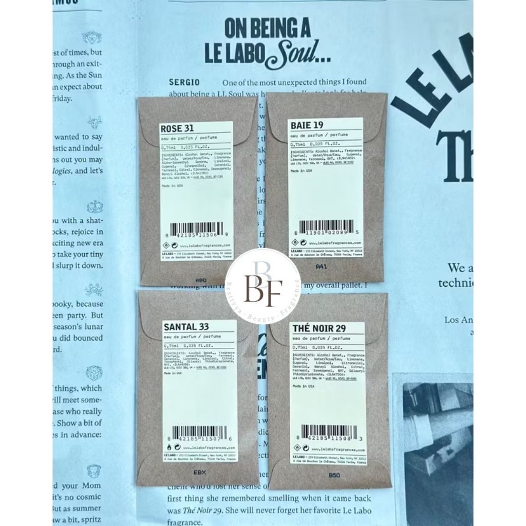 เลอ ลาโบ vial 0.75 ml หัวแต้ม (Another 13, Santal 33, The Matcha 26, The Noir 29, Rose 31)