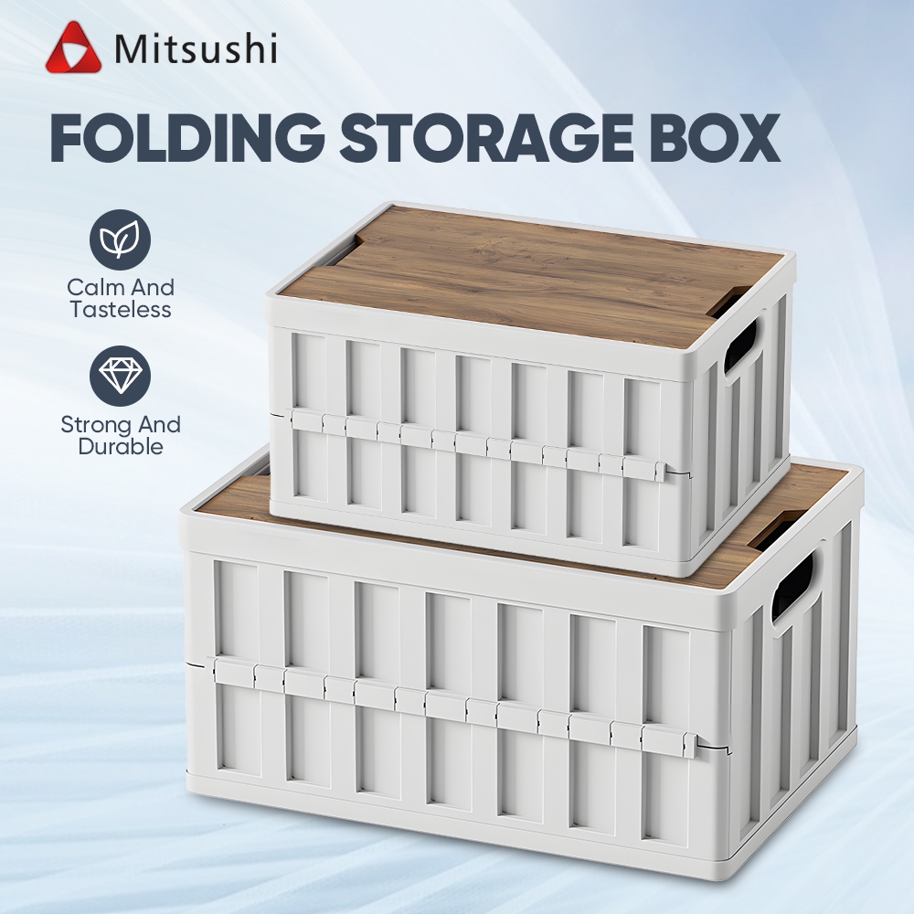 Mitsushi กล่องเก็บของพับได้ ขนาด 20L / 55L กล่องตั้งแคมป์ กล่องอเนคประสงค์ สำหรับแคมป์ปิ้ง