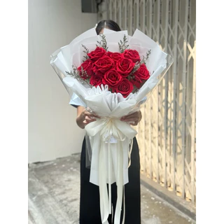 [Sunflora] ช่อดอกกุหลาบประดิษฐ์กำมะหยี่ช่อใหญ่พิเศษ !! 🌹 แซมแคสเปีย ช่อดอกไม้ วาเลนไทน์ ของขวัญปัจฉิม