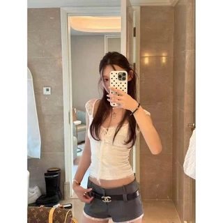 ✅️พร้อมส่ง* จาก🇹🇭 TAG :WG.WE เสื้อแต่งลูกไม้ ซับผ้ายืดด้านหน้า-หลัง สวยแซ่บ ดูแพง