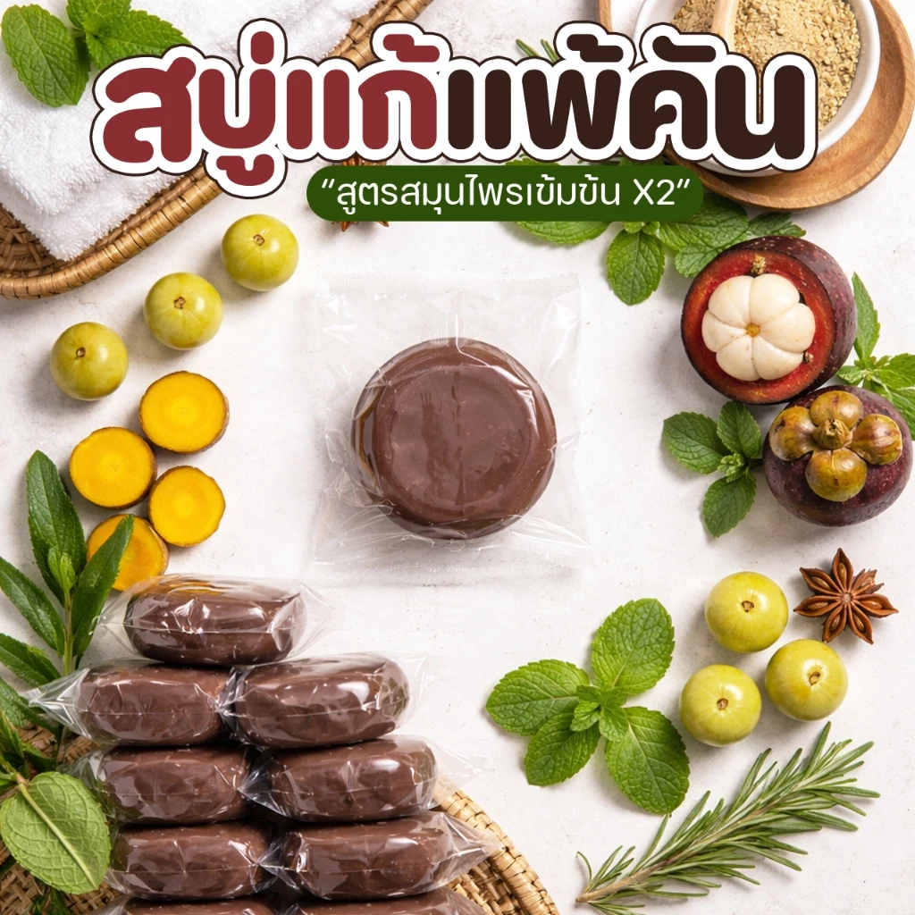 สบู่สมุนไพรสูตรสกัดเข้มข้น 80 กรัม แพ็ก 12 ก้อน thumbnail 7