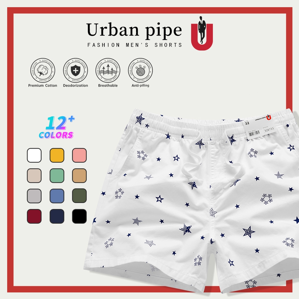 [2026 Style] URBAN PIPE Fashion Printed Shorts For Men Above The Knee Garter Short Casual 526153