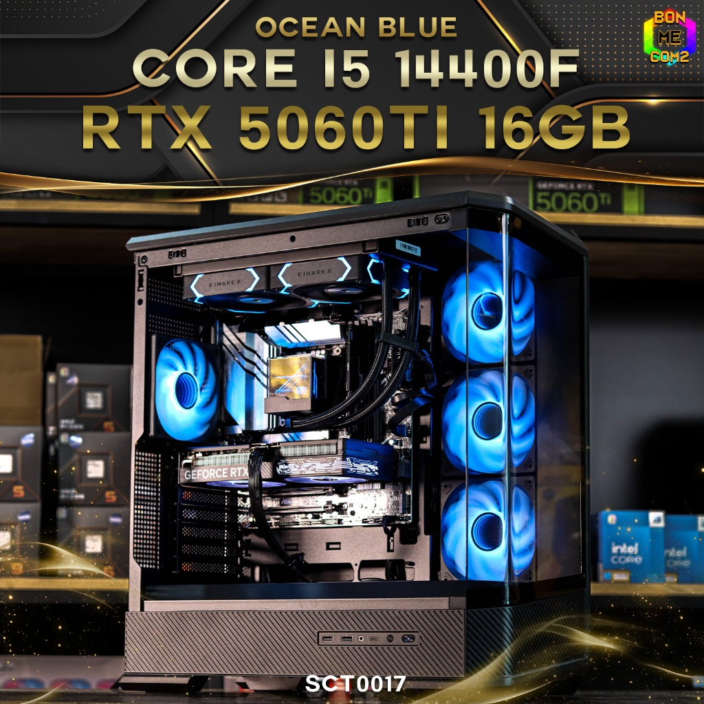 Ocean Blue [Special Custom] / คอมประกอบ Bonmecom2/ INTEL CORE i5 14400F/ RTX 5060 TI 16GB