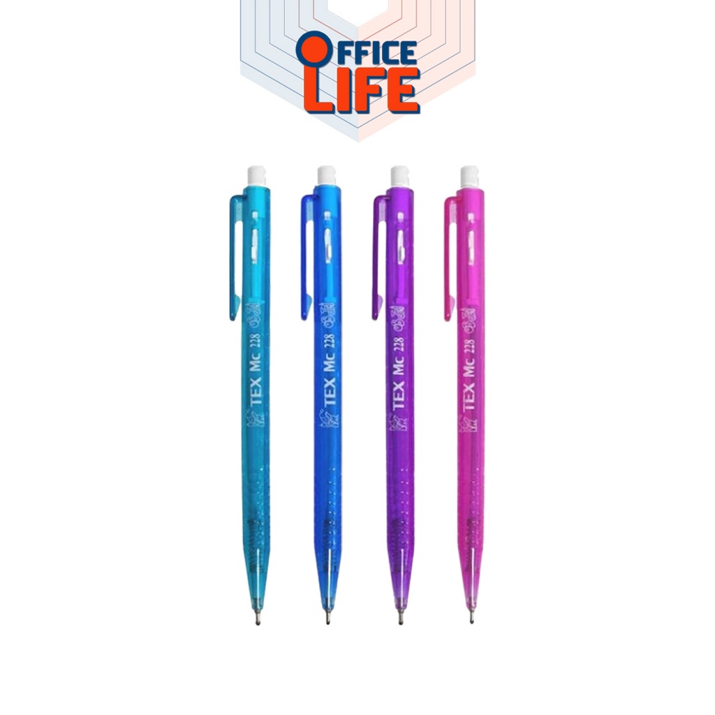 TEX (เท็กซ์) ปากกา ปากกาลูกลื่น รุ่น MC228 ด้ามใส ( 1 ด้าม )