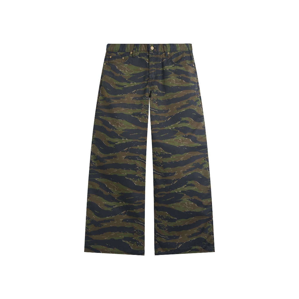 Baggy Camo Green กางเกงลายคาร์โม่ขายาว
