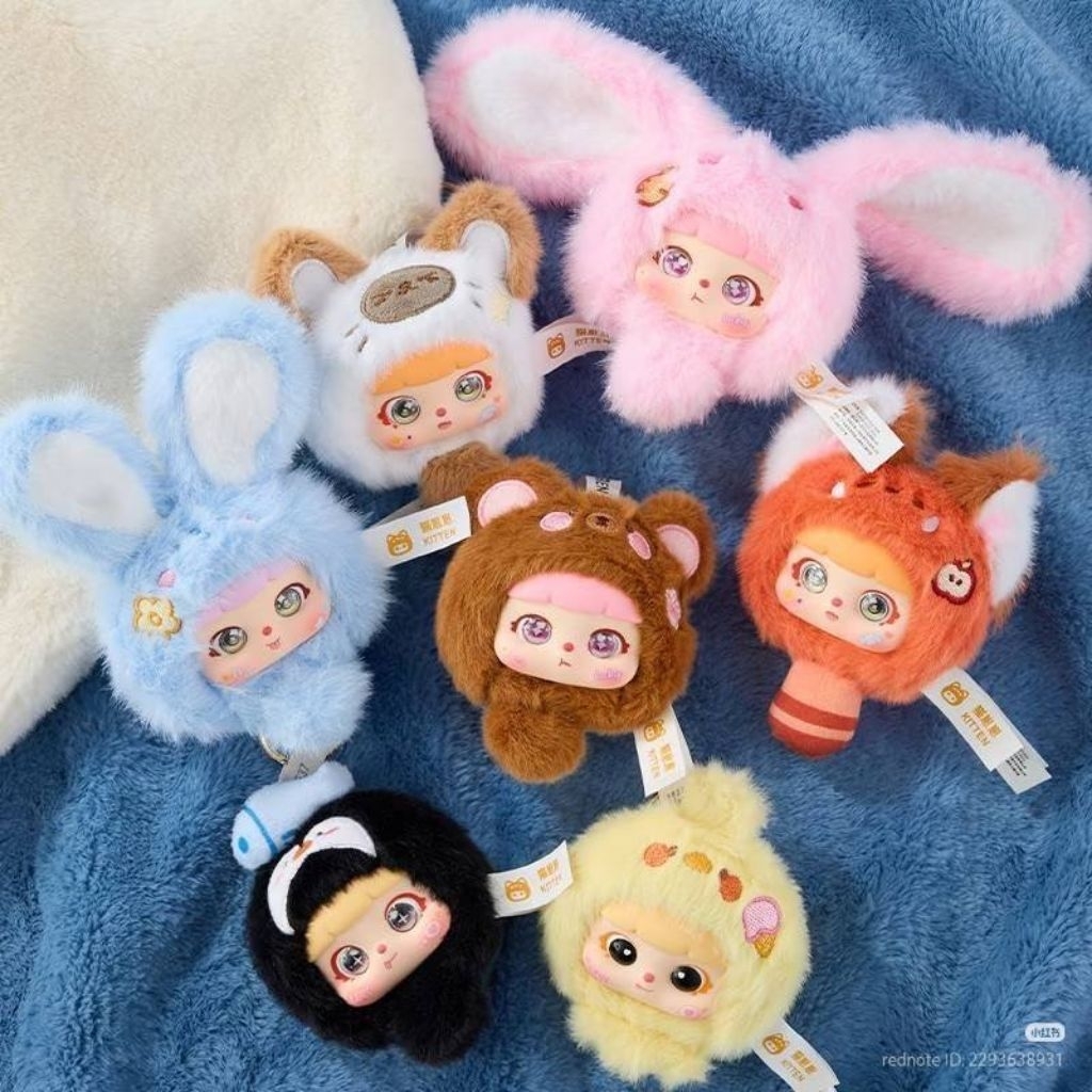 KITTEN ANIMAL(ยกbox 6 จุ่มพร้อมส่งในไทย)💥ใช้โค๊ดแฟชั่นลด20-30%💥กล่องสุ่มพวงกุญแจแฟชั่น