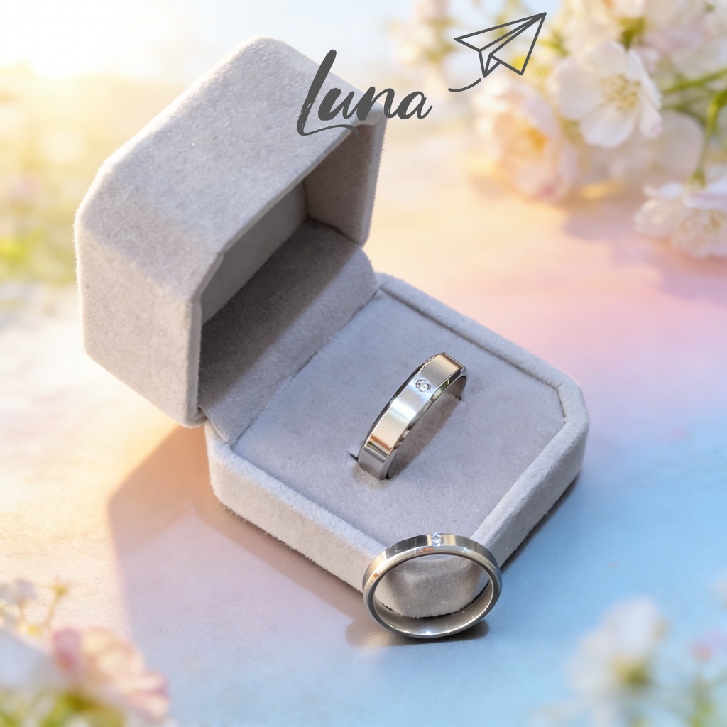 แหวนเงินแท้ 925 ฝังเพชรสวิส(CZ) แหวนคู่รัก Luna.