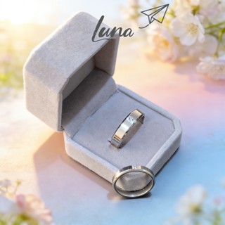 แหวนเงินแท้ 925 ฝังเพชรสวิส(CZ) แหวนคู่รัก Luna.