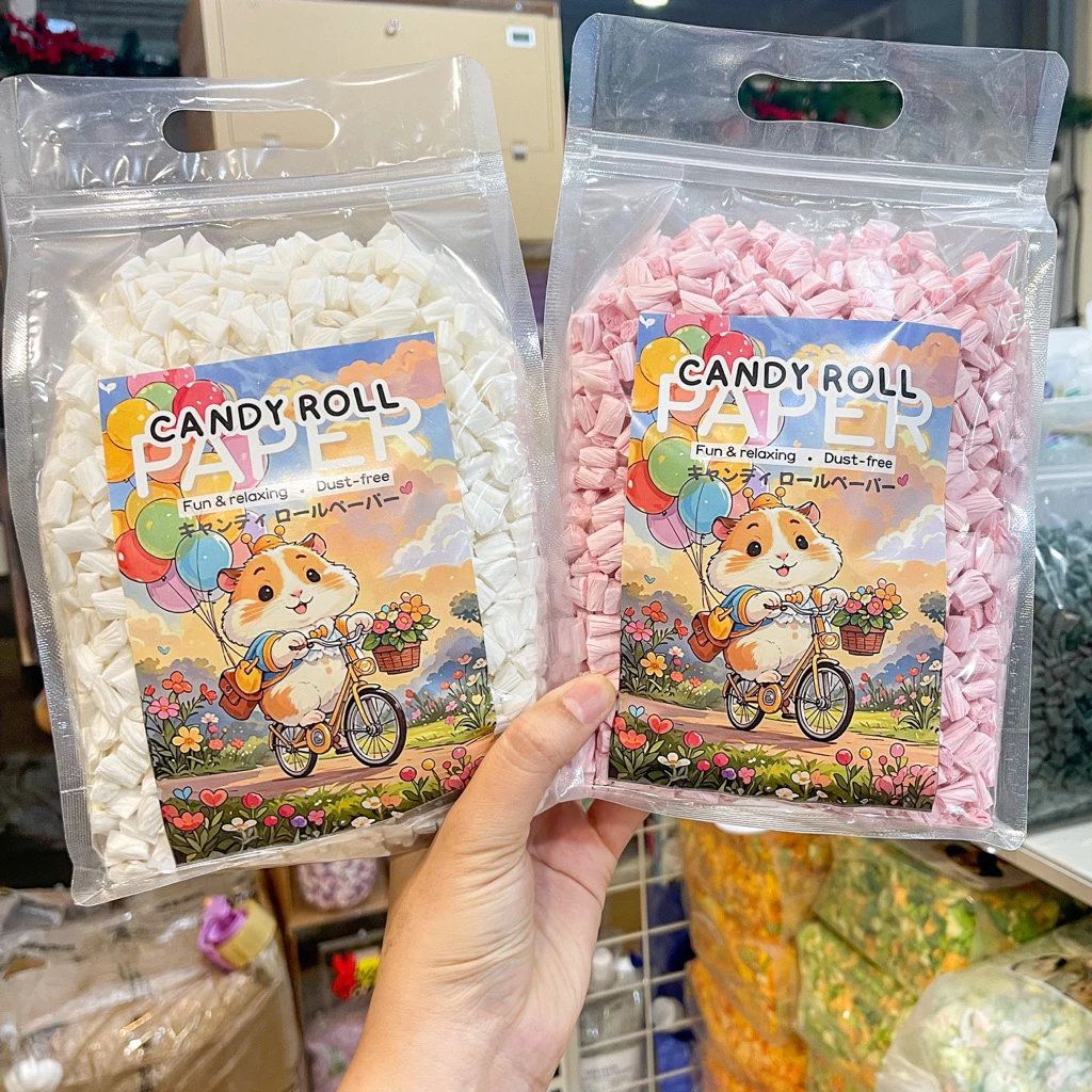 CANDY ROLL PAPER รุ่นใหม่เหมืินรูปแรกนะคะ แต่ในตัวเลือกรุ่นเดิม รองกรง กระดาษ ตกแต่งกรง แฮมสเตอร์ แบบ โรล