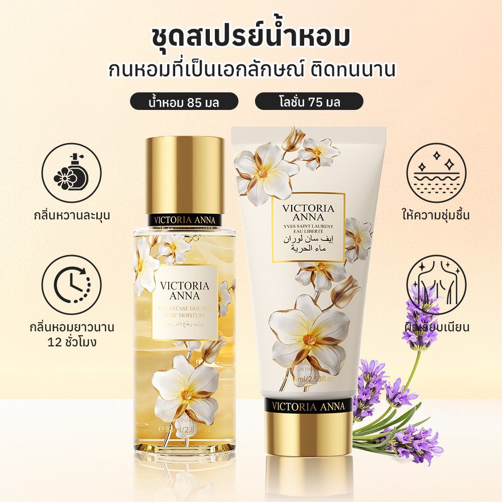 ชุดน้ําหอมและโลชั่นบํารุงผิว Victoria Anna perfume ส้มโอแดฟโฟดิล eau de parfum (EDT), ชุดของขวัญวันหยุด - รูปที่ 7