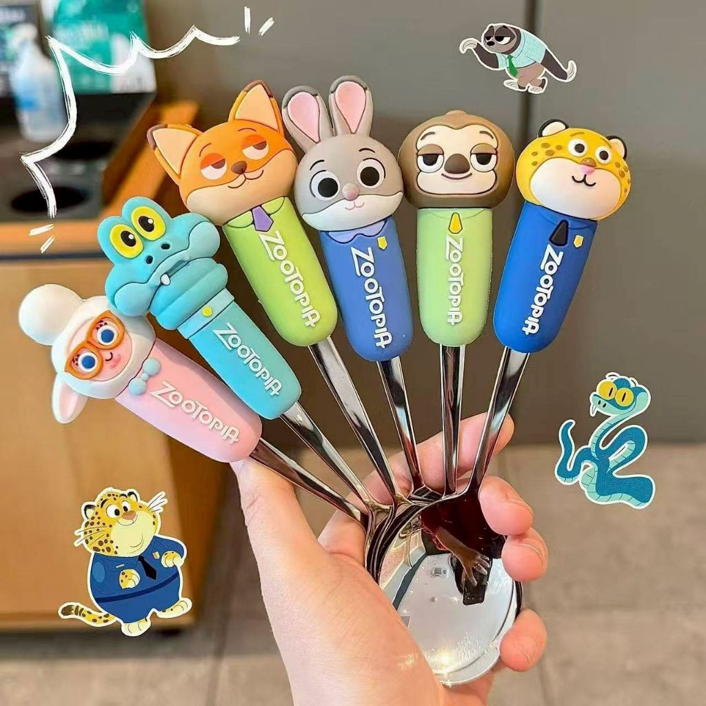 ชุดช้อนส้อม Zootopia สินค้าลิขสิทธิ์แท้💯💯💯 มาในกล่องเก็บ สแตนเลส 304 ราคาชุดละ 189 บาท