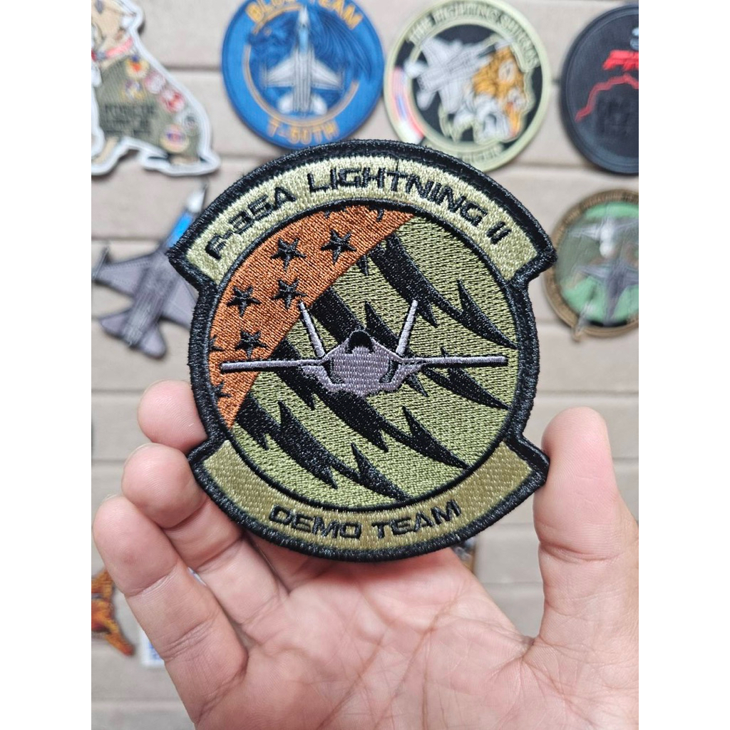 Patch F-35A Lightning II demo team แพทช์ผ้าปัก ขนาด 10 ซม. ราคา ถูกที่สุด ดีลบีเคเค แกลเลอรีภาพที่ 2