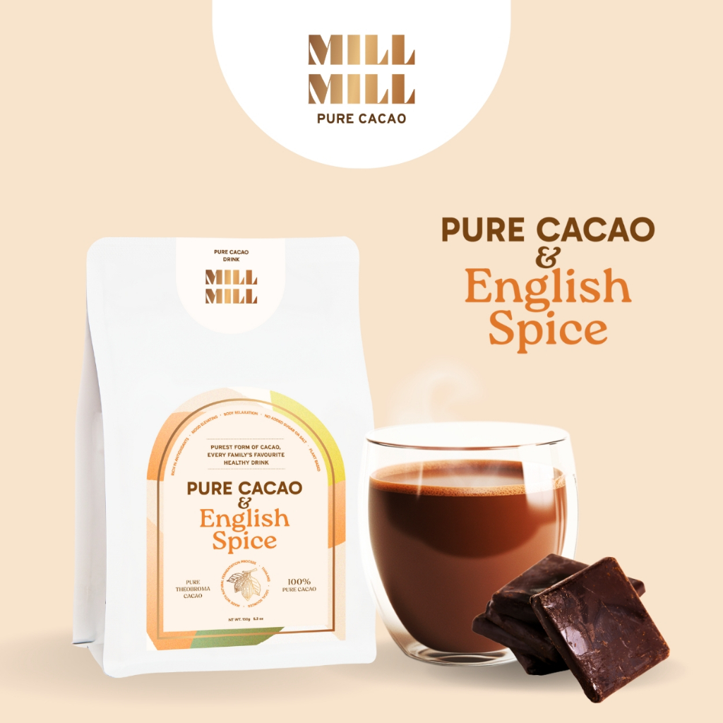English Spice Mill Mill Pure Cacoa คาเคา ผมสเครื่องเทศ 5 ชนิด คาเคา  บริสุทธิ์ 100% cocoa คาเคา แมส 