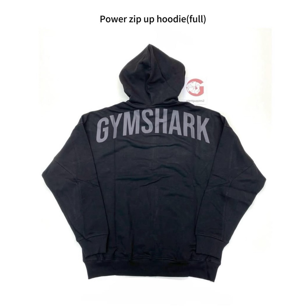 Gymshark ของแท้ 100% Power zip up hoodie (full) Black