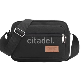 CITADEL กระเป๋าสะพายข้าง ผ้าแคนวาส มีช่องใส่เยอะ 5 ซิป มีให้เลือก 5 สี พร้อมส่งในไทย มีส่งด่วน Z-038