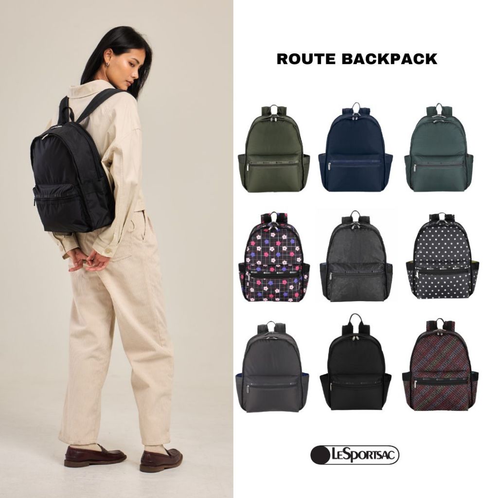 Lesportsac Route Backpack กระเป๋าเป้ กระเป๋าสะพายหลัง Style 3747
