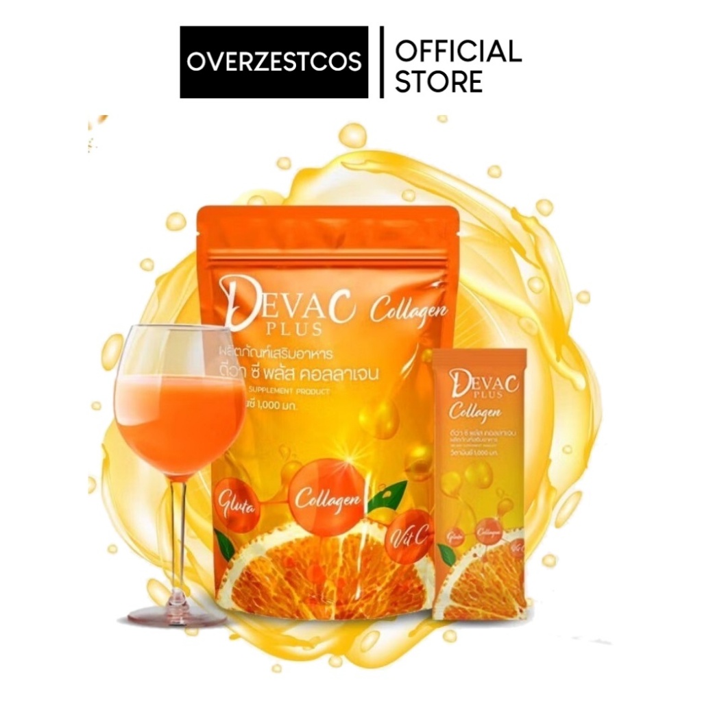 DEVA C PLUS COLLAGEN 1000MG. ดีว่า ซี พลัส คอลลาเจน 30 ซอง