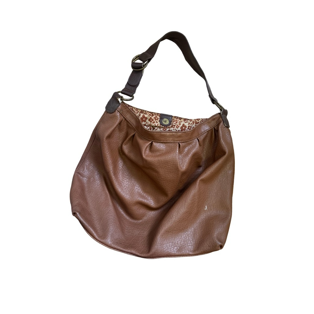 VTG Brown Leather Hobo Bag