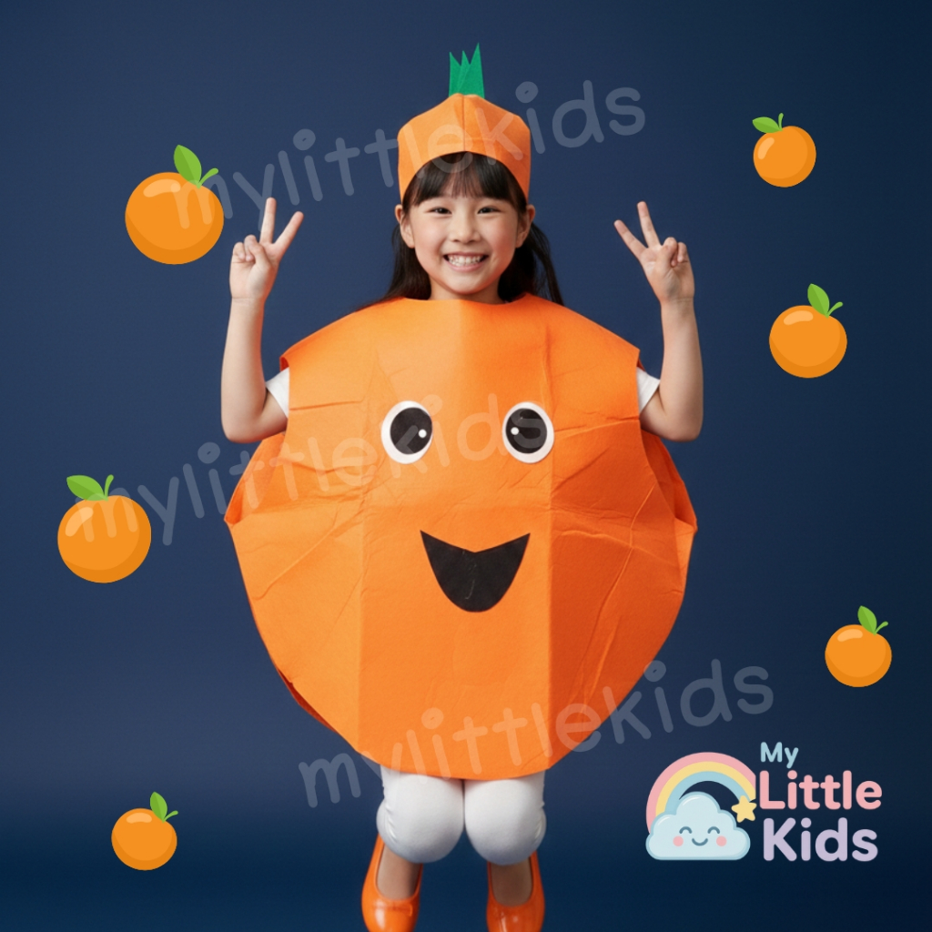ชุดแฟนซี ชุดผลไม้ ชุดผัก ชุดส้ม เด็กและผู้ใหญ่ ชุดกิจกรรมโรงเรียน Orange Costume ทรงสวย ชุดแสดง วันเด็ก