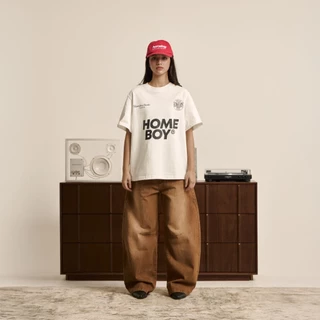 HOMEBOY เสื้อOVERSIZE HB.FRIENDS.HONEST คอตตอน100% ใส่ได้ทุกวัน