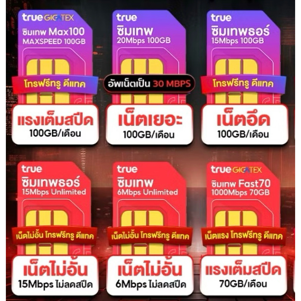 สินค้าพร้อมส่ง!! ซิมเทพ ซิมรายปี ซิมเน็ตรายปี TRUE / DTAC