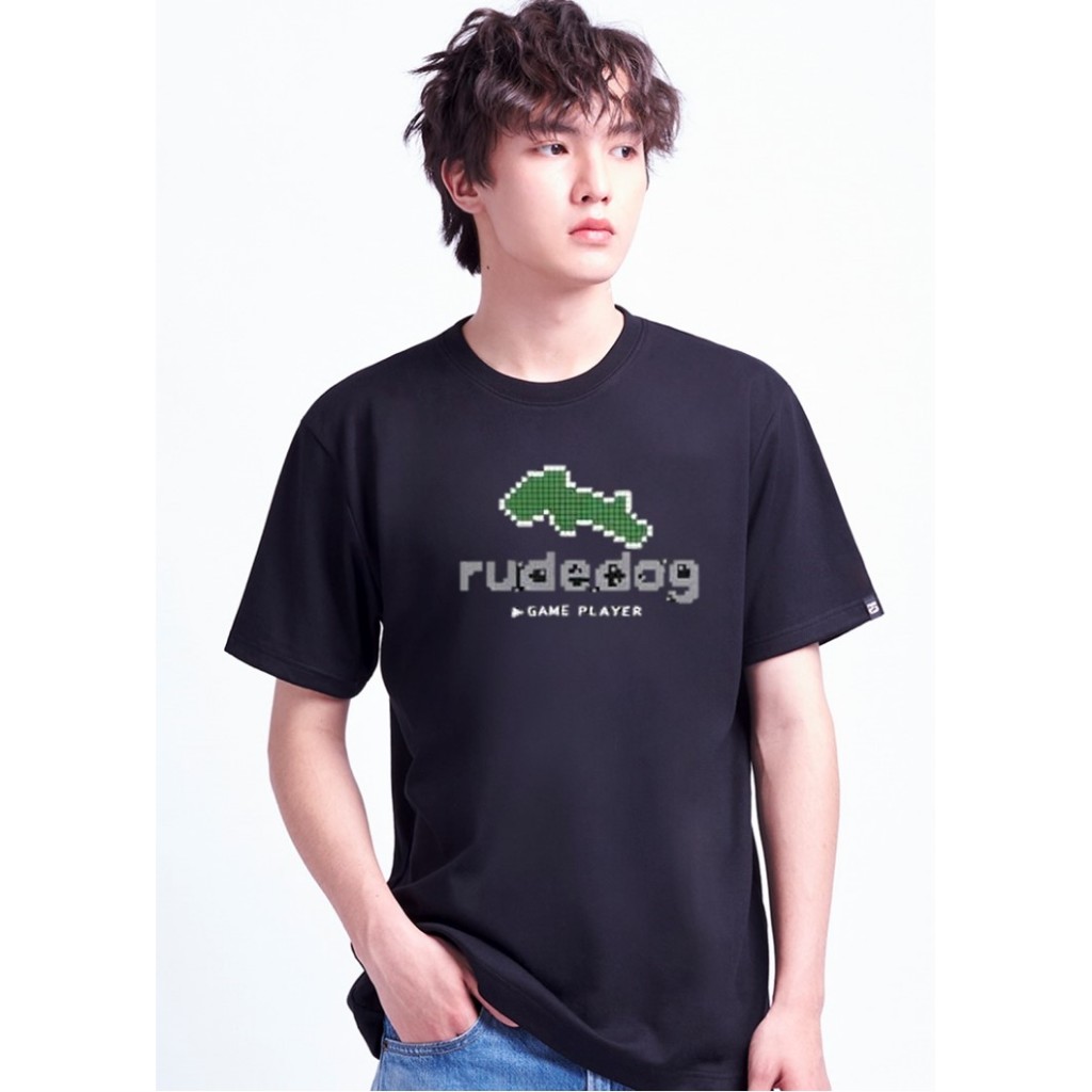 rudedog เสื้อคอกลม ชาย หญิง  รุ่น Game player สีดำ