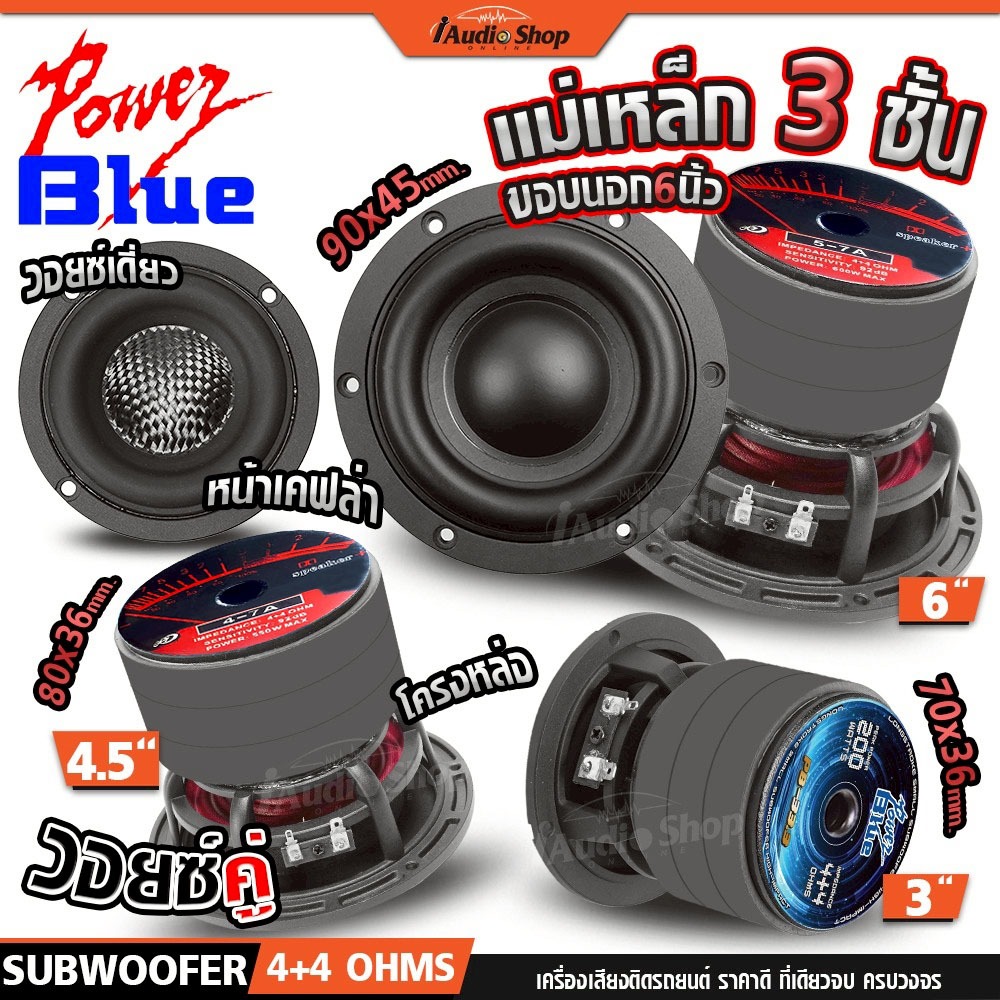 Power Blue ซับวูฟเฟอร์ DIY ดอกซับเบส HK Style อัพเกรดเครื่องเสียงรถยนต์