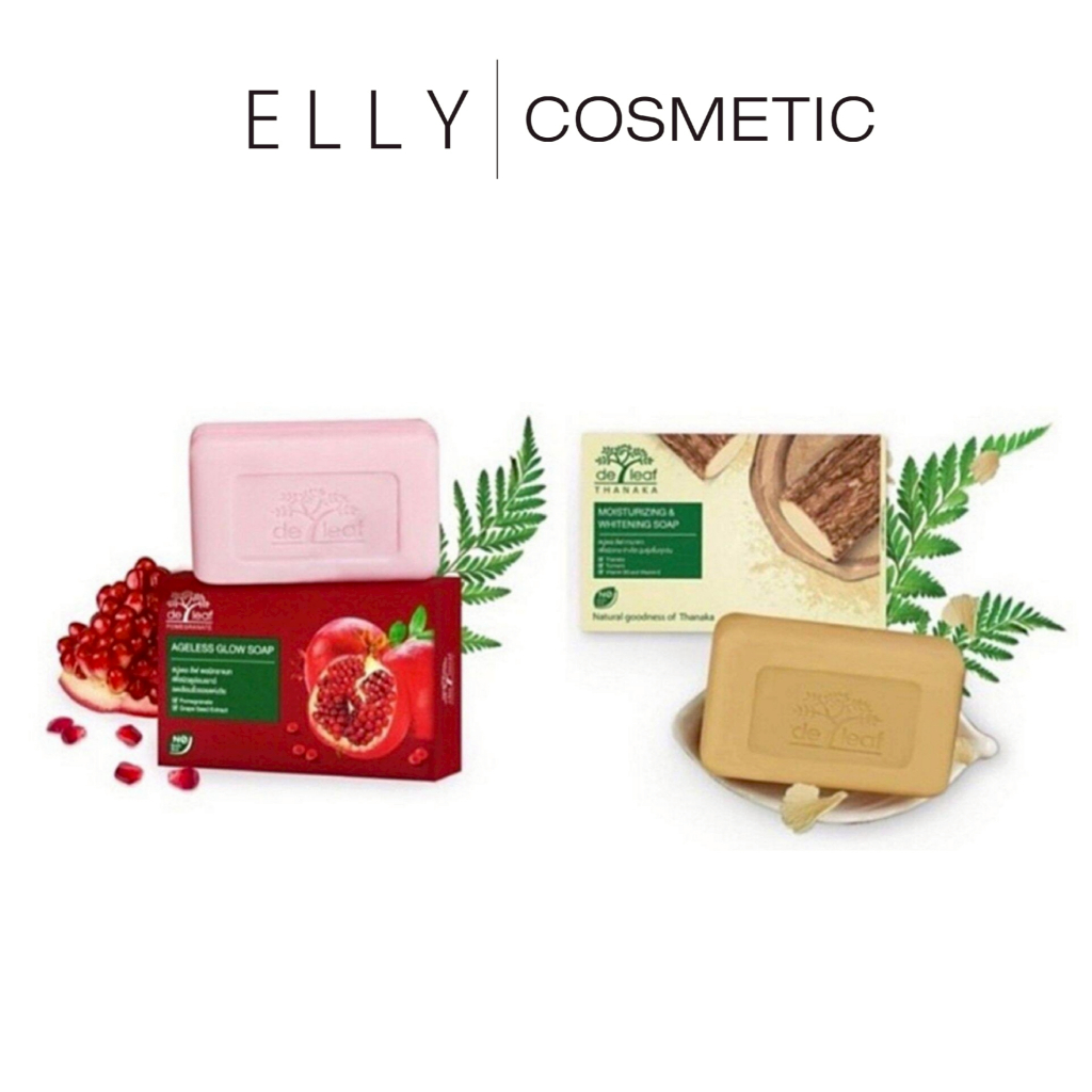 (ก้อน/100กรัม) De Leaf Pomegranate Soap De leaf Thanaka Soap / สบู่ เดอ ลีฟ ทับทิม / ทานาคา