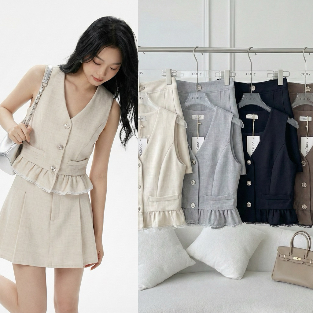 conycolours | caramel toast set เซ็ตเสื้อกระโปรง