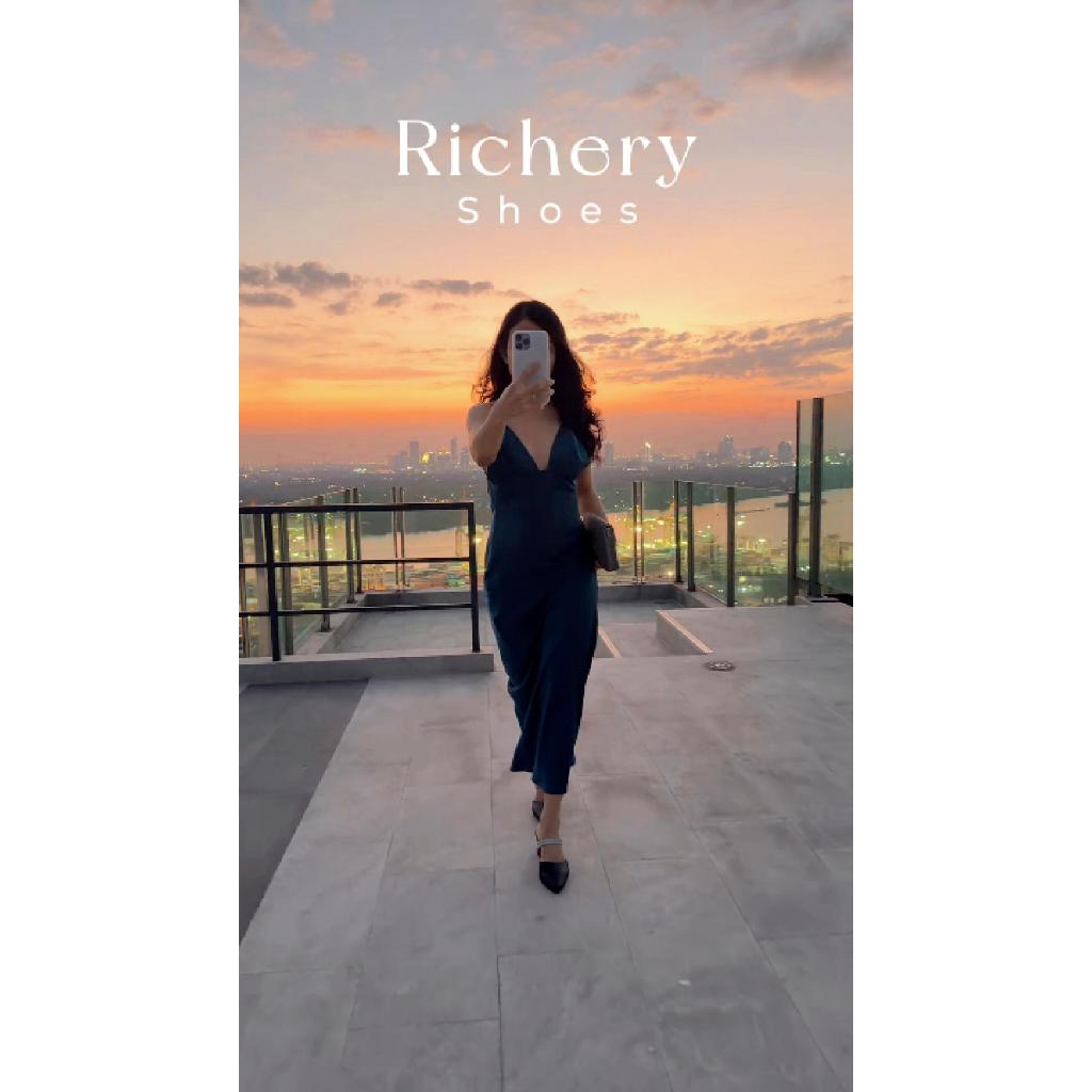 New!!!! งานพรีเมี่ยม รองเท้าส้นสูง 2.5 นิ้ว หัวแหลมใส่ได้ทั้งรัดส้นและแบบสวม หนัง PU อย่างดี