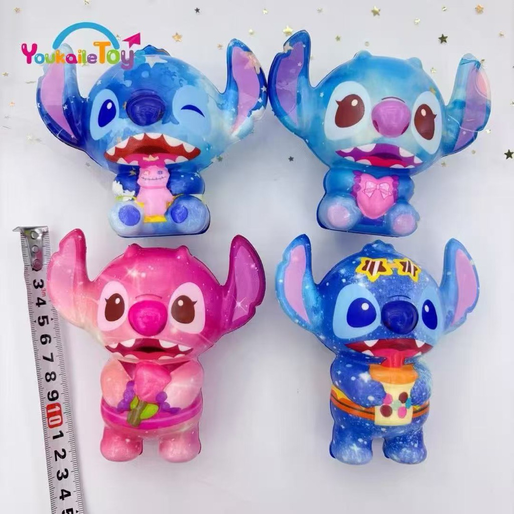 ถุงตาข่าย Sanrio decompression ฟื้นตัวช้าสุนัขหูใหญ่ของเล่นบีบอัด Kuromi หยิก Lemelody ตุ๊กตาบีบอัด