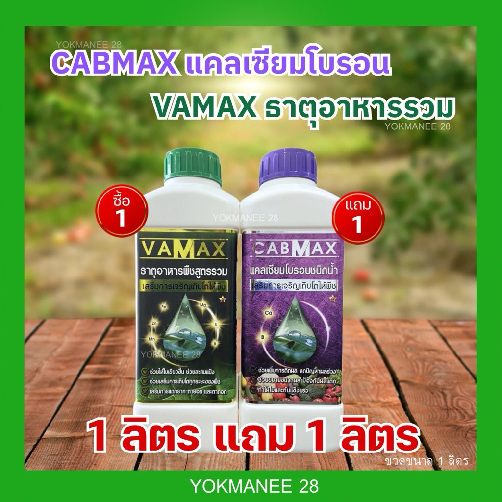 CABMAXแคลเซียมโบรอน 1 ลิตร แถม VAMAXธาตุอาหารรวม 1 ลิตร (C1+V1)