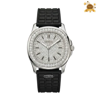 นาฬิกาข้อมือผู้หญิง GENEVA - เจนีวา แท้ รหัส GG241 หน้าปัดเพชร สายซิลิโคน มีหลายสี