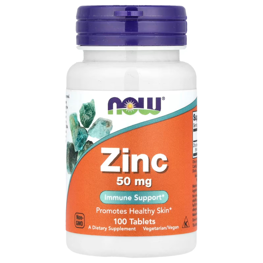 [ของแท้ 100%] NOW ZINC 50 mg IMMUNE SUPPORT PROMOTES HEALTHY SKIN