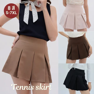 (8สี S-7XL)TENNIS SKIRT กระโปรงเทนนิสเอวสะดือ ซิปข้าง มีซับใน รุ่นTN03 - Mesave