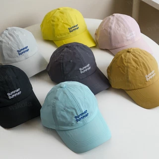 [W0373] หมวกแก๊ป หมวกเบสบอล ผ้าร่ม ปัก Summer สีสันสดใส ใส่ได้ทุกเพศ สายปรับได้ ใส่สบายงานน่ารัก