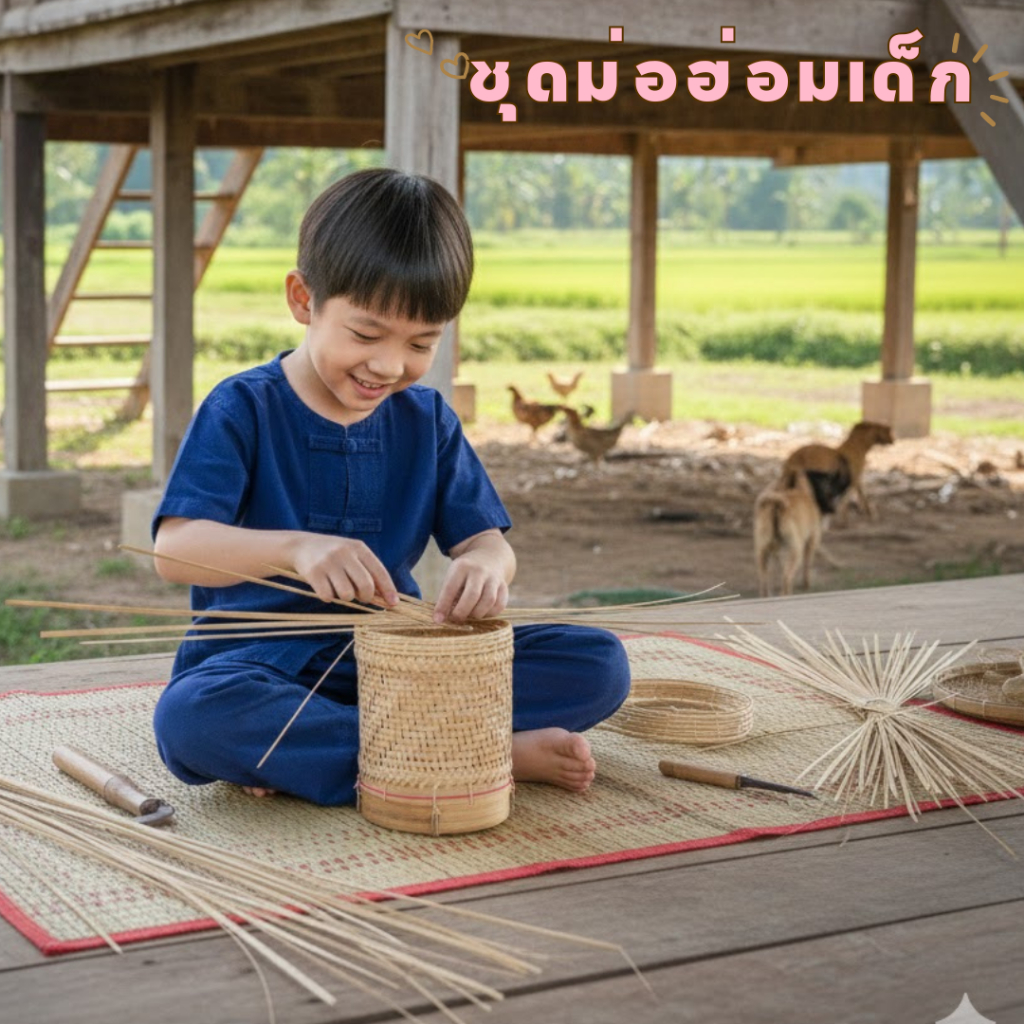 ชุดม่อฮ่อมเด็กน่ารักๆ ฟรีผ้าขม้าคาดเอว - รูปที่ 2