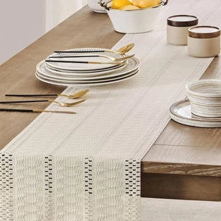 ผ้าคาดโต๊ะ Table runner ผ้าฝ้าย และผ้าลินิน ของตกแต่งบ้าน ร้านกาแฟ โรงแรม และร้านอาหาร อุปกรณ์ประกอบฉากภาพ ตกแต่งงานแต่ง