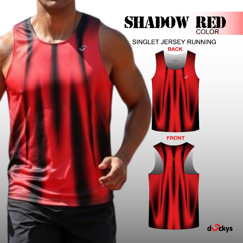 เสื้อกล้ามวิ่งชายทรงEliteสีShadowRed