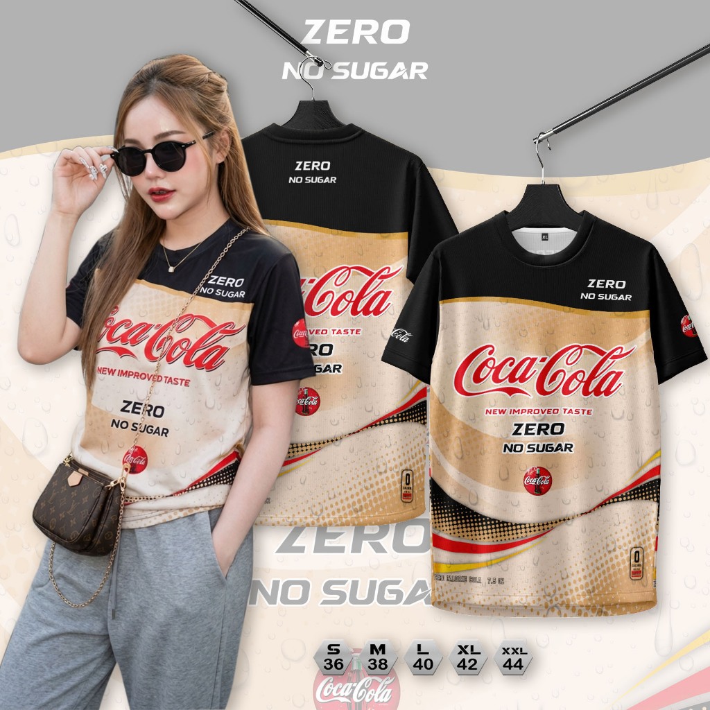 เสื้อคอกลมกีฬาลายโค้กครีมN19ใส่สะบายระบายอากาศผ้าไมโคร145กรัม