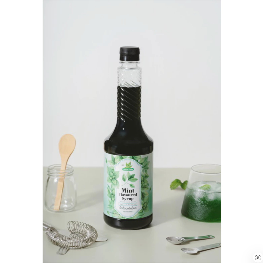 เนเจอร์เทส แบบขวด น้ำเชื่อมไซรัป กลิ่นมิ้นต์  ขนาด 840 ml.