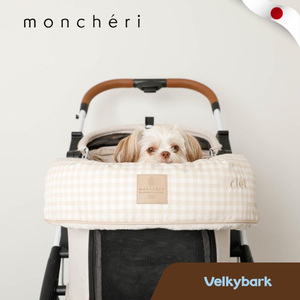 VELKYBARK [พร้อมส่ง] Moncheri 🇯🇵 อุปกรณ์รถเข็นสัตว์เลี้ยง ผ้าหุ้มขอบรถเข็น เบาะ หมอน ญี่ปุ่น