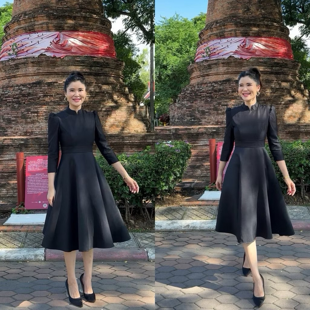 เดรสสีดำ งานตัดมือ1 ใส่ทำงานใส่ออกงาน