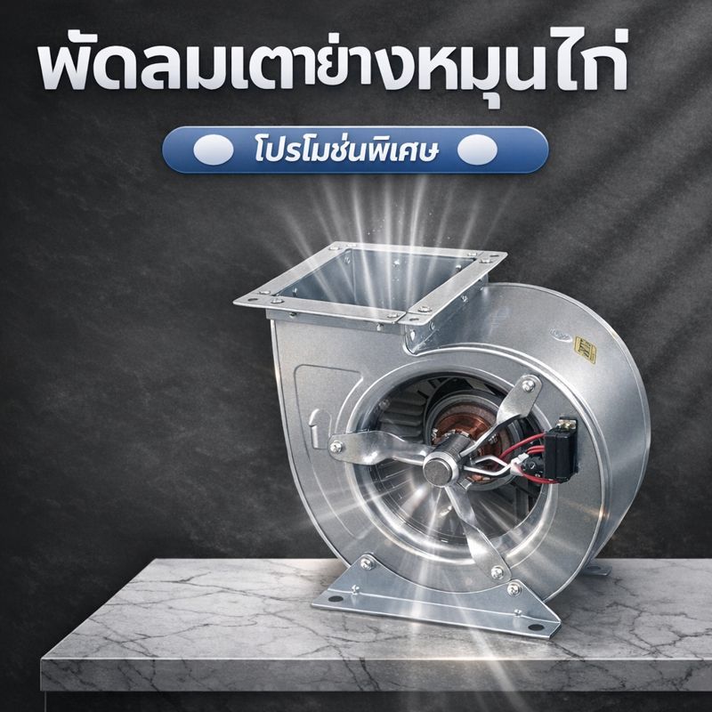 พัดลมดูดควันอุตสาหกรรมคู่ 500W สำหรับรถปิ้งย่างโดยเฉพาะ ดูดควันเร็ว แข็งแรงทนทาน