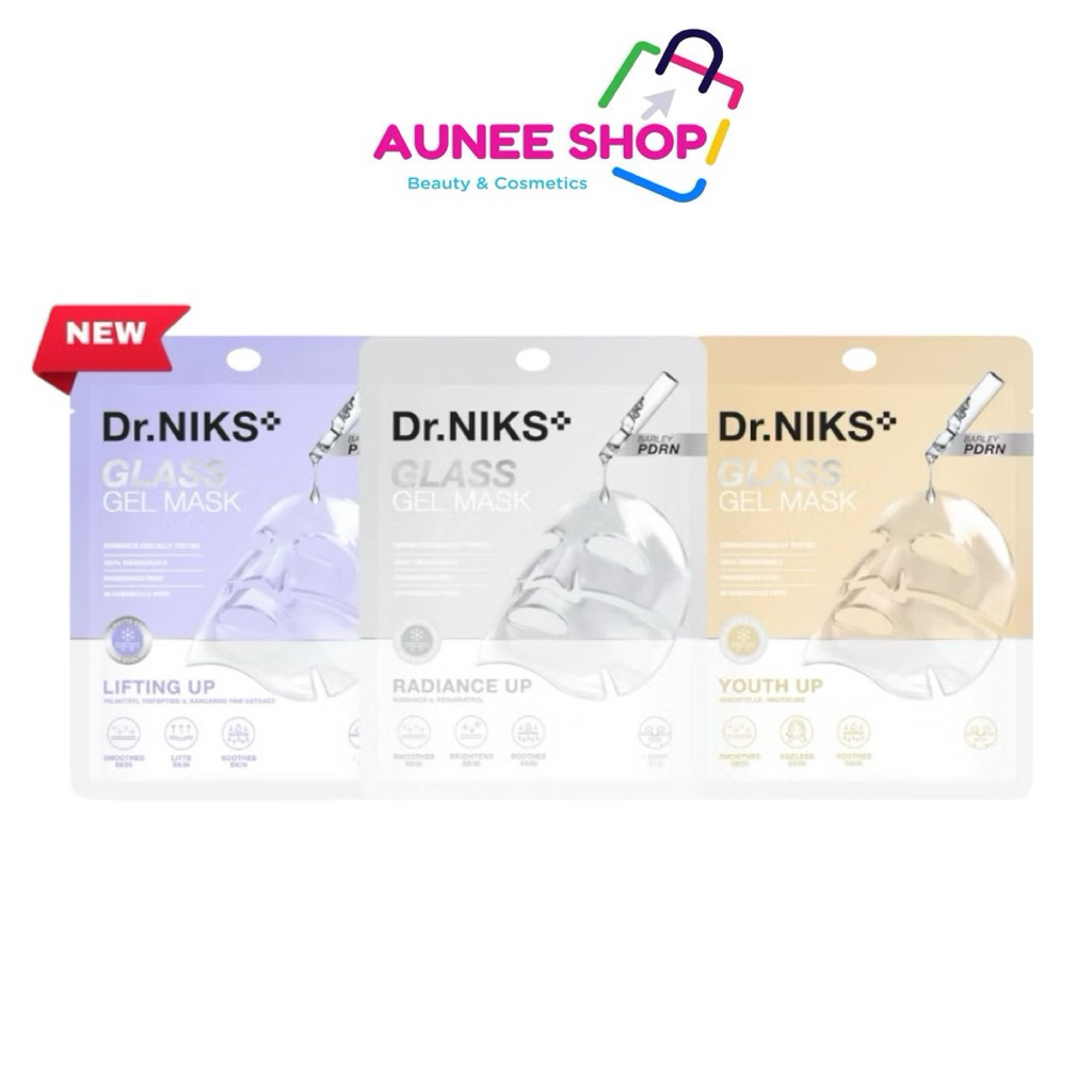 ส่งฟรี/มีไลฟ์ (แผ่น)[สินค้าใหม่] Dr.Niks กลาสเจลมาสก์ 30g ดร.นิกส์