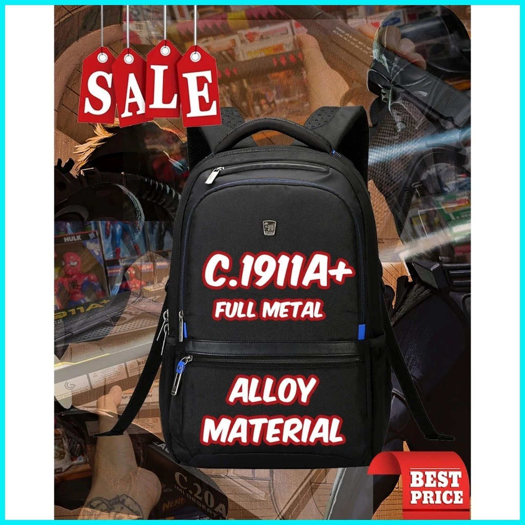 Alloy Empire: M-1911 Pattern Design Multifunctional Backpack